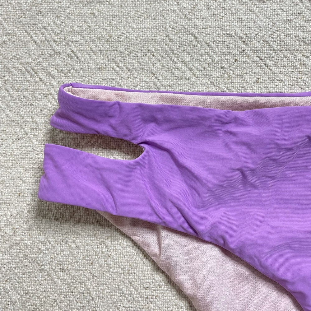 Lilac Purple Twist Knot Bikini Swim Top & Bottom L XL - Picture 3 of 6